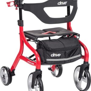 Drive Medical Nitro Sprint Foldable Rollator Walker with Seat_