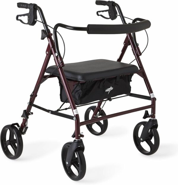 Medline Heavy Duty Rollator Walker with Seat